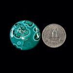 Botryoidal Malachite Cabochon with rich green circular patterns, polished for jewelry making and healing use.