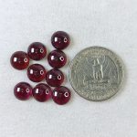 Garnet Cabochons Lot of 9 pieces, 8mm round, polished red gemstones for jewelry making and healing.